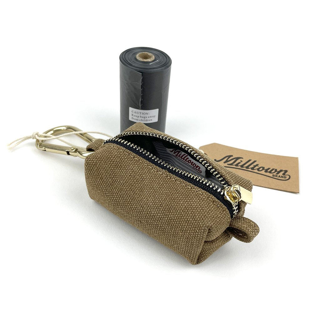 Dog Waste Bag Dispenser - Nutmeg Brown - Waterproof Washed Canvas