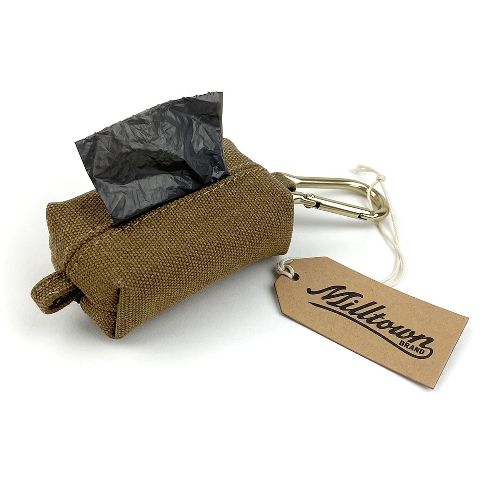 Dog Waste Bag Dispenser - Nutmeg Brown - Waterproof Washed Canvas