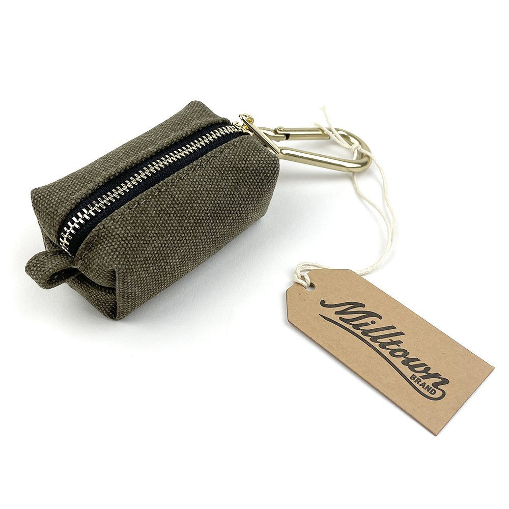 Dog Waste Bag Dispenser - Olive Green - Waterproof Washed Canvas