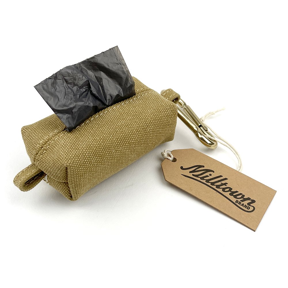 Dog Waste Bag Dispenser - Mustard Yellow - Waterproof Washed Canvas