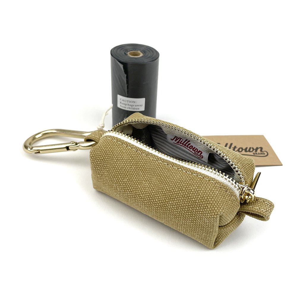 Dog Waste Bag Dispenser - Mustard Yellow - Waterproof Washed Canvas