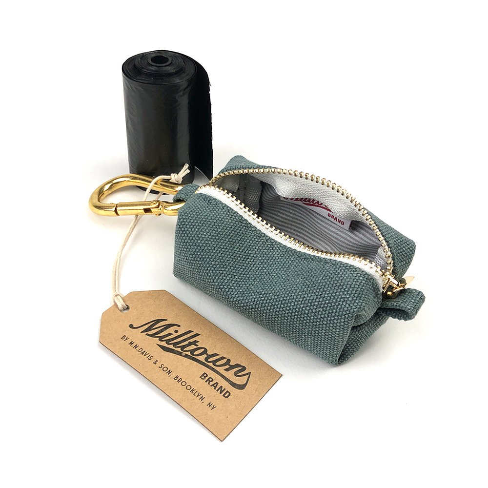 Dog Waste Bag Dispenser - Agave Green- Waterproof Washed Canvas