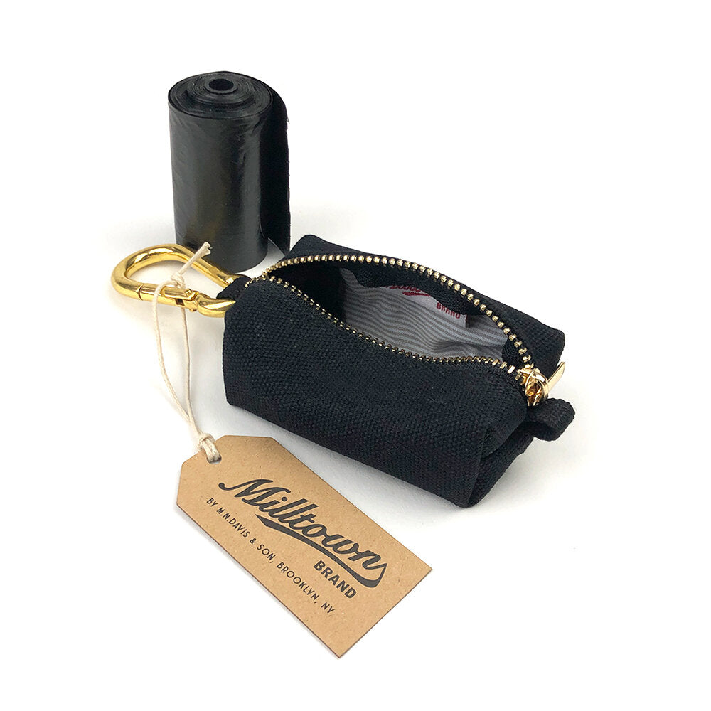 Dog Waste Bag Dispenser - True Black - Waterproof Canvas
