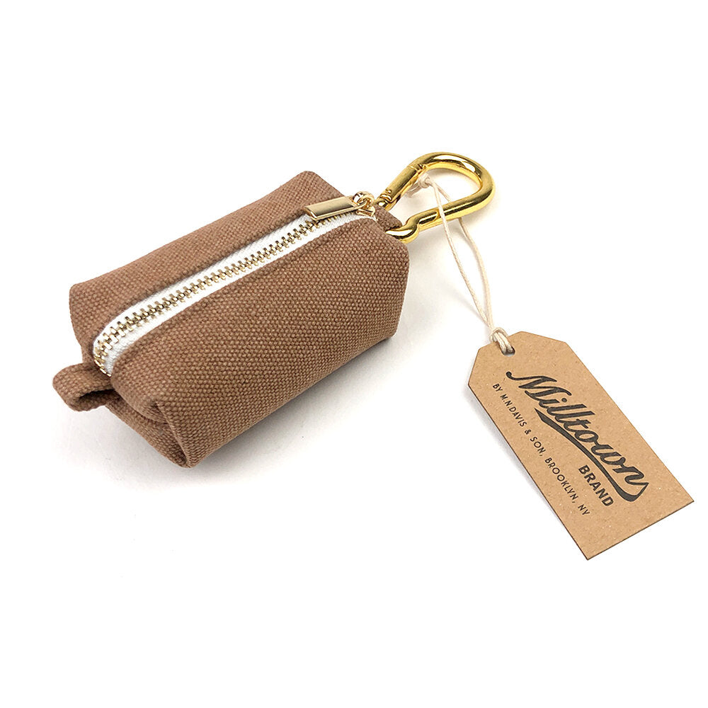 Dog Waste Bag Dispenser - Terra Cotta Brown- Waterproof Washed Canvas