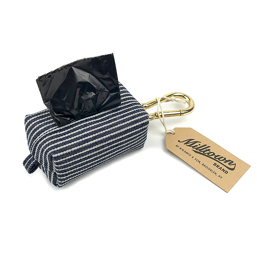 Dog Waste Bag Dispenser - Hickory - Stripe Denim