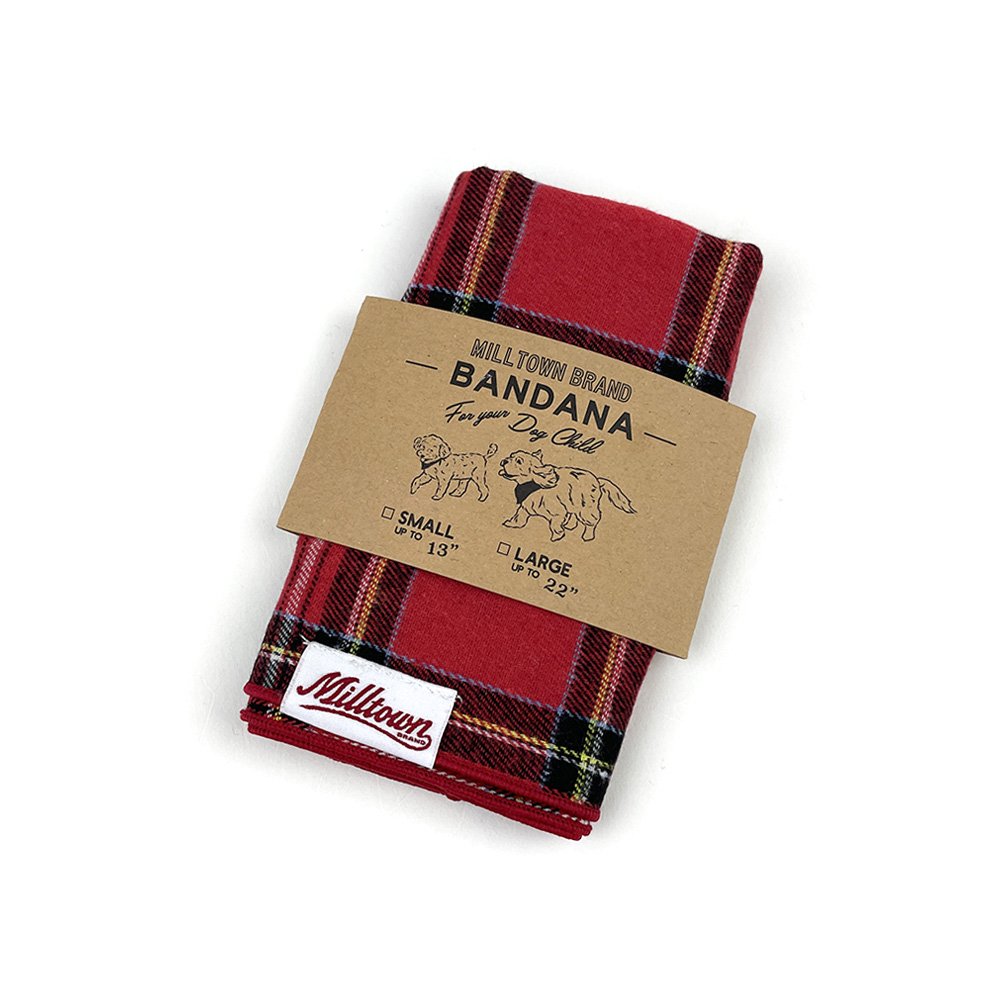 Square Dog Bandana - Red Stewart Plaid