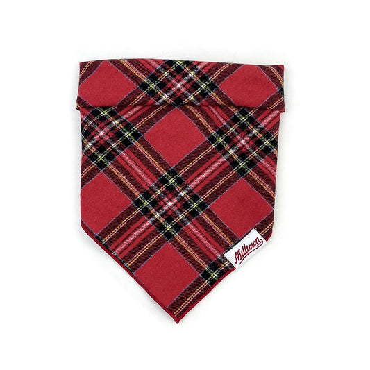 Square Dog Bandana - Red Stewart Plaid