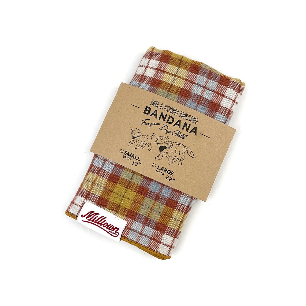 Square Dog Bandana - Pumpkin field Plaid