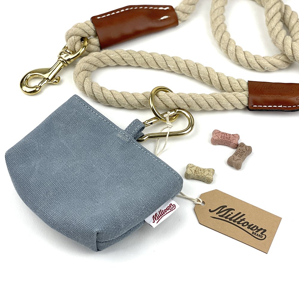 Dog Treat Case - Sleepy Blue - Waterproof Washed Canvas