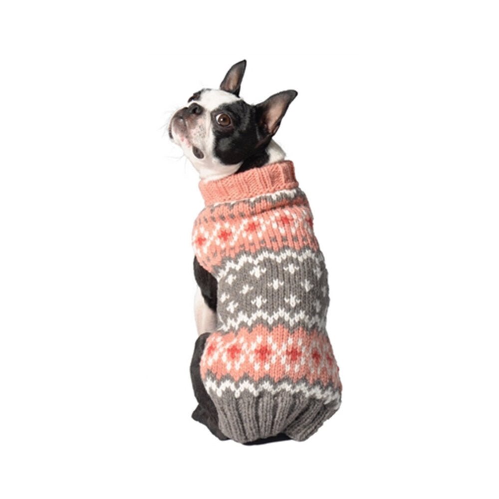 Chilly Dog Sweater - Peach Fairisle