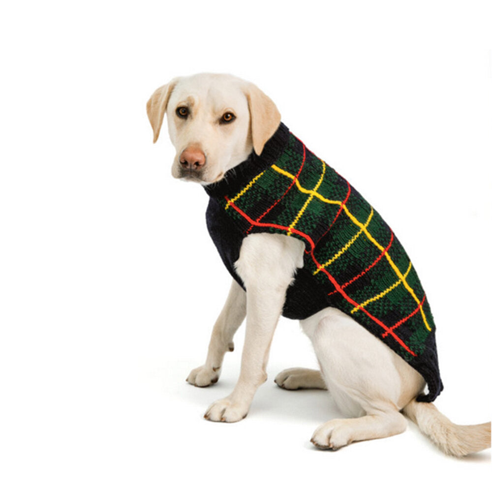 Chilly Dog Sweater - Navy Tartan Plaid