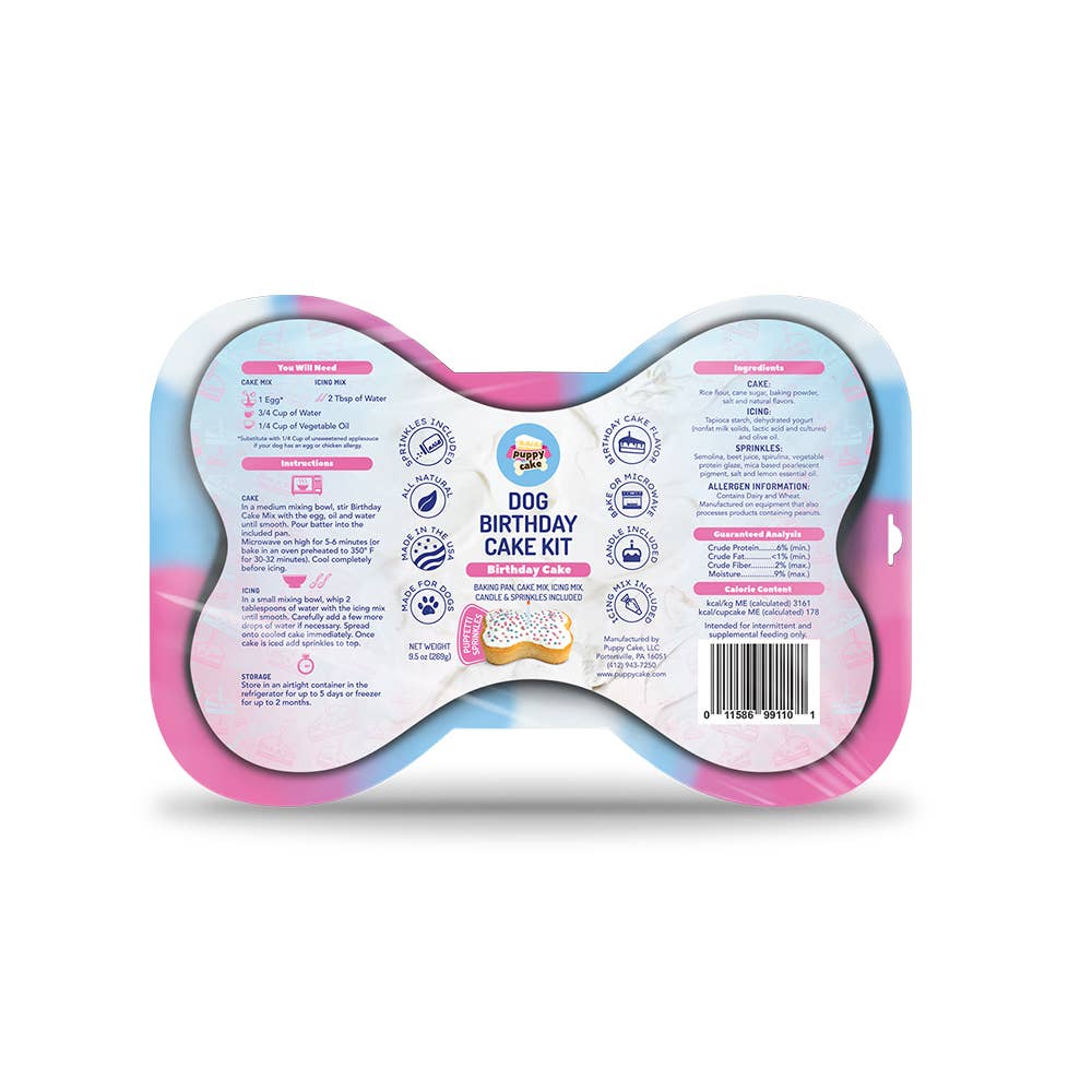 Dog Birthday Cake Kit - Birthday Cake with Pupfetti Sprinkles