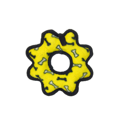Tuffy Jr Gear Ring - Yellow Bone, Durable, Squeaky Dog Toy