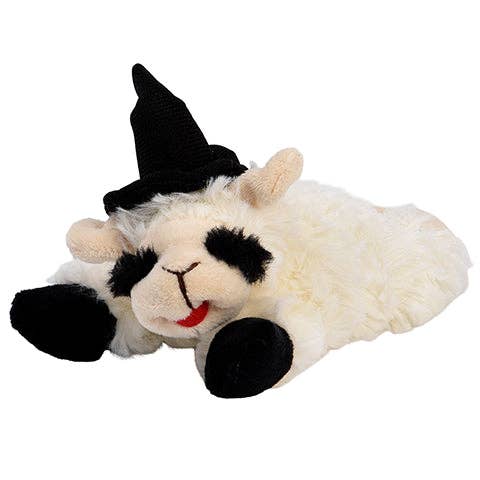 Multipet - Halloween Lamb Chop Witch Hat Black Dog Toy 6.5"
