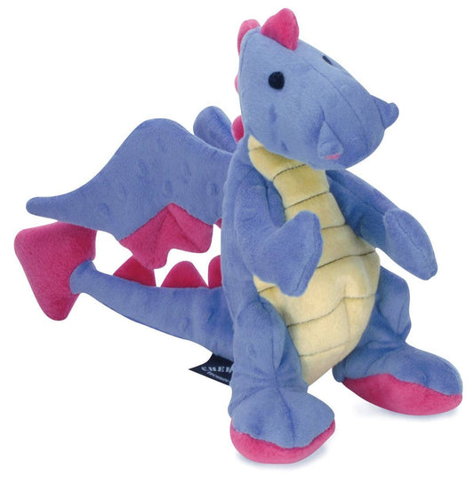 GoDog Dragon w/Chew Guard Periwinkle Plush Dog Toy Large