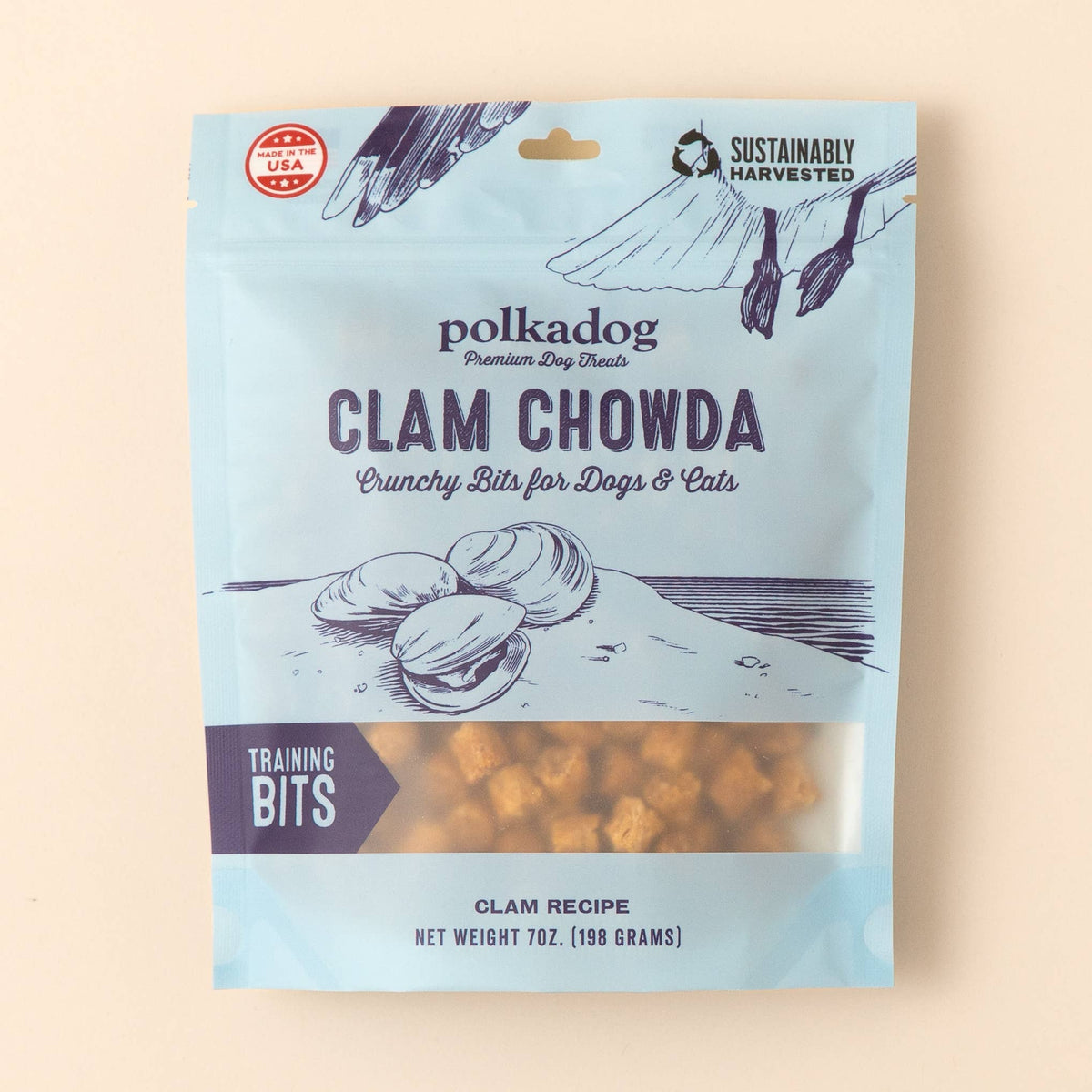 Polkadog - Clam Chowda Training Bits Crunchy Dog & Cat Treats