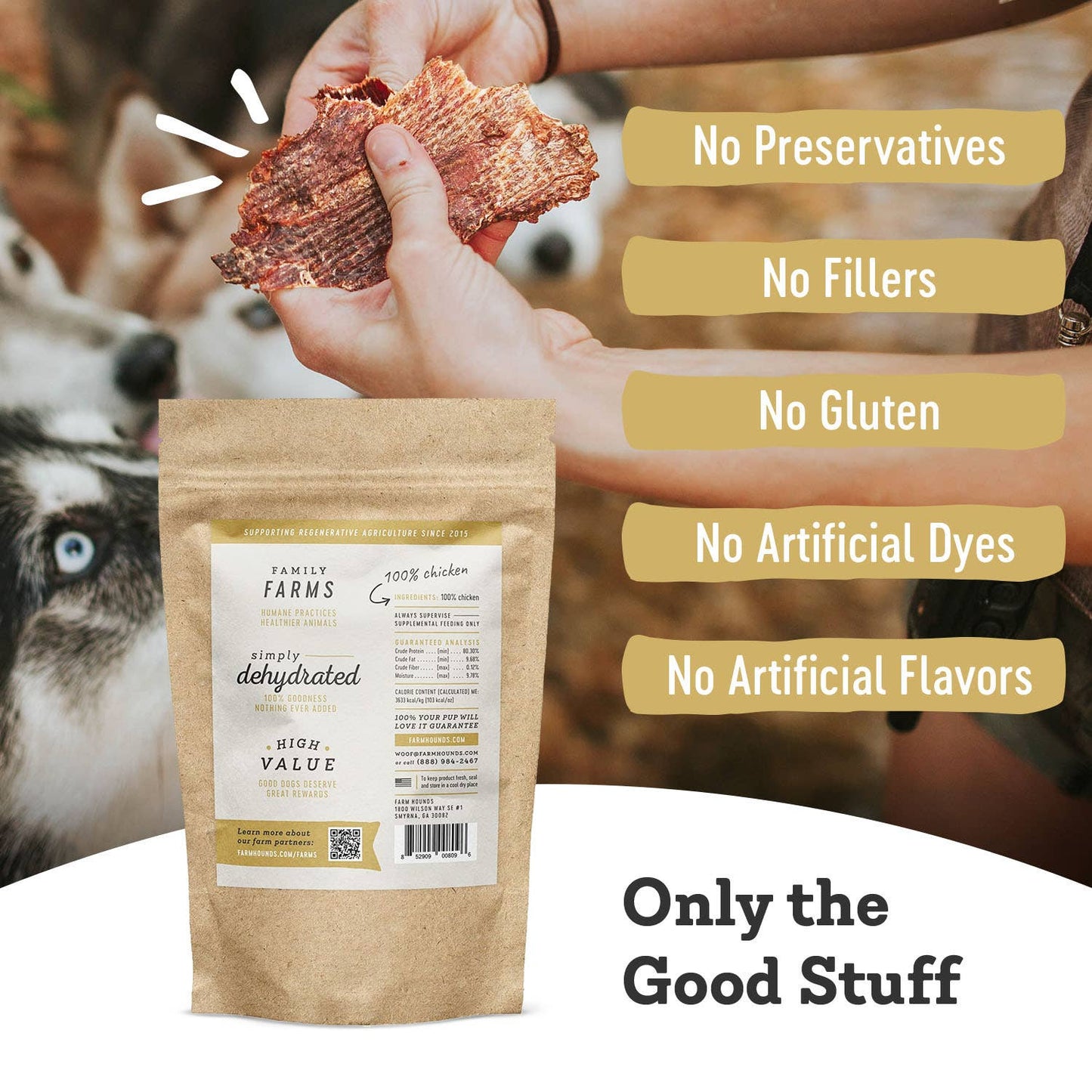 Farm Hounds - Chicken Jerky - All-Natural Dog Treats - 3.5oz: 3.5oz