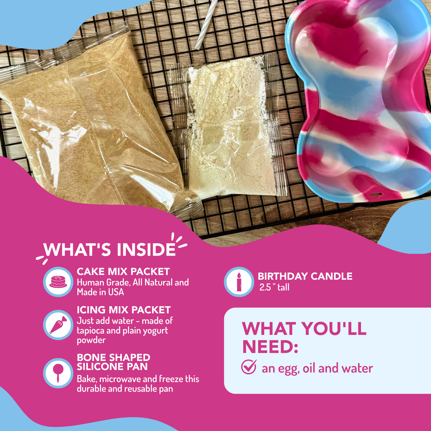 Dog Birthday Cake Kit - Birthday Cake with Pupfetti Sprinkles