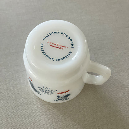 Who Is A Good Dog? Vintage Style Milk Glass Mug