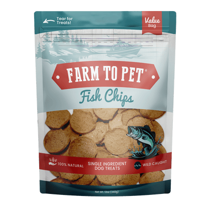 Farm To Pet - Walleye Fish Chips Dog Treats – Made in USA: Standard 4oz