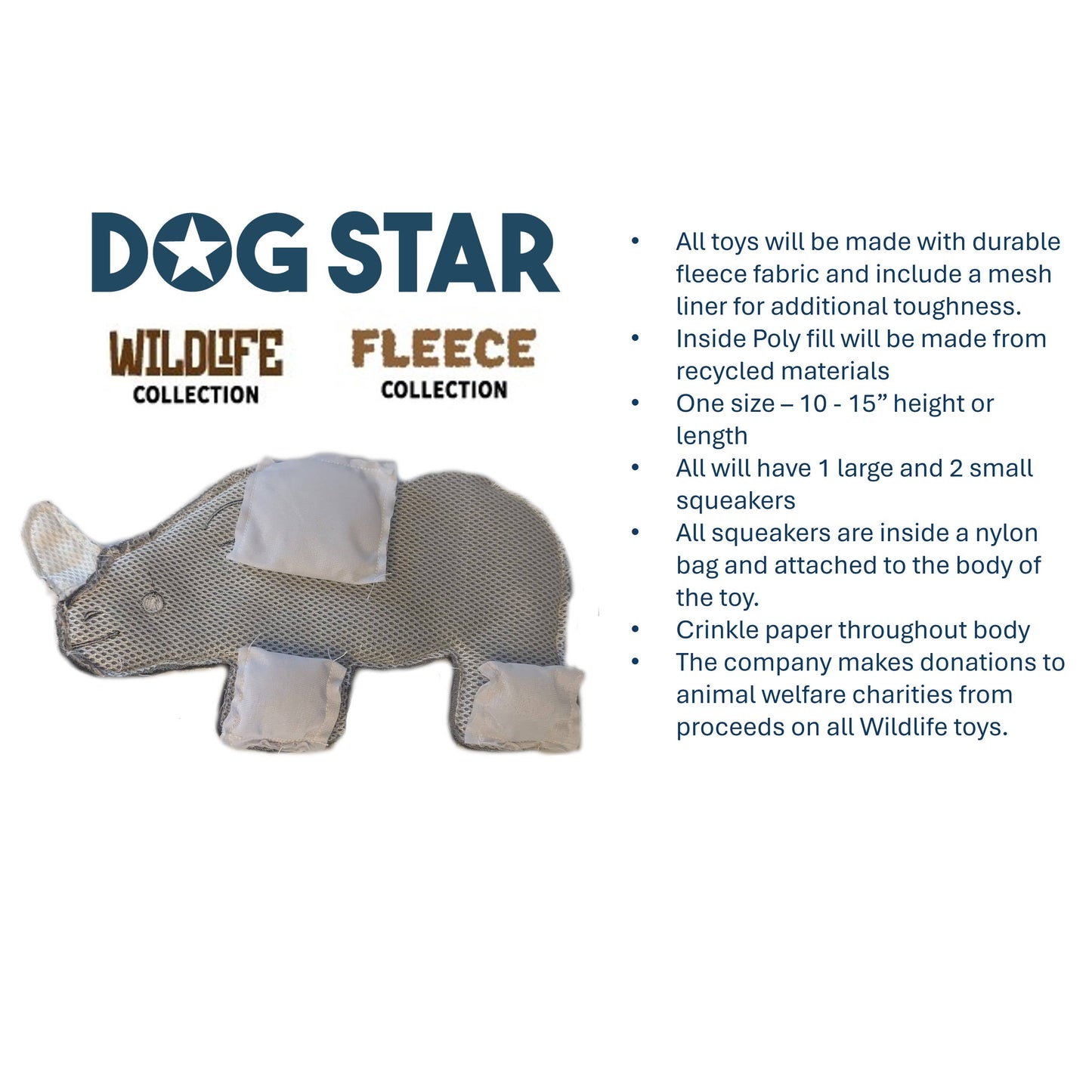Dog Star - Winston the Blue Whale Fleece Dog Toy