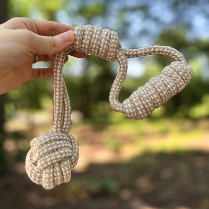 Monli Pet Toys - Forest Knot Hemp Rope Tug Toy with Handle | Handcraft