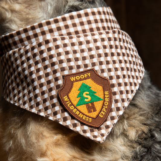 Scout's Honour - Woofy Wilderness Explorer iron-on patch for dogs