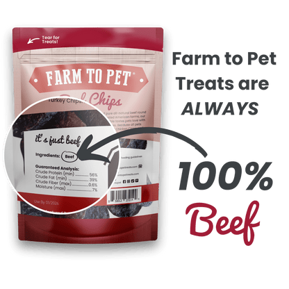 Farm To Pet - Beef Chips Dog Treats – Made in USA: Standard 4oz