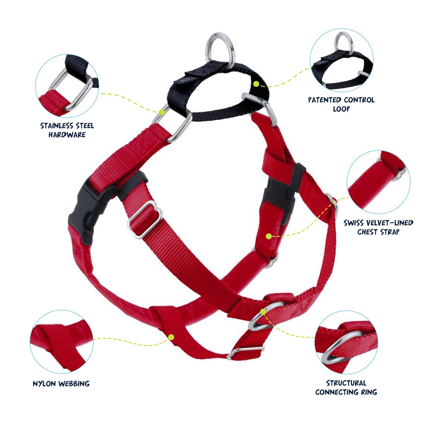 2 Hounds Design - Red Freedom No-Pull Dog Harness