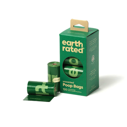 Earth Rated - Unscented Poop Bags 120ct on 8 Refill Rolls