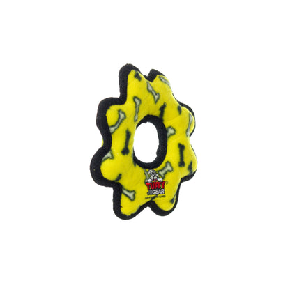 Tuffy Jr Gear Ring - Yellow Bone, Durable, Squeaky Dog Toy