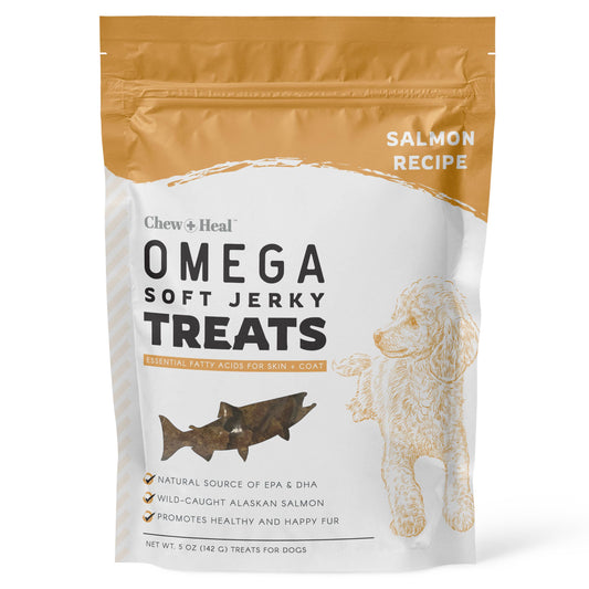 Chew + Heal : Wild Alaskan Omega Soft Jerky Treats for Dogs - 5oz. Bag