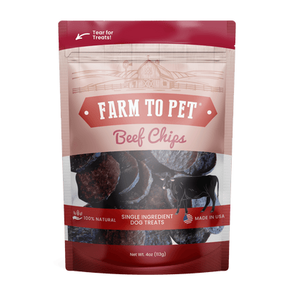 Farm To Pet - Beef Chips Dog Treats – Made in USA: Standard 4oz