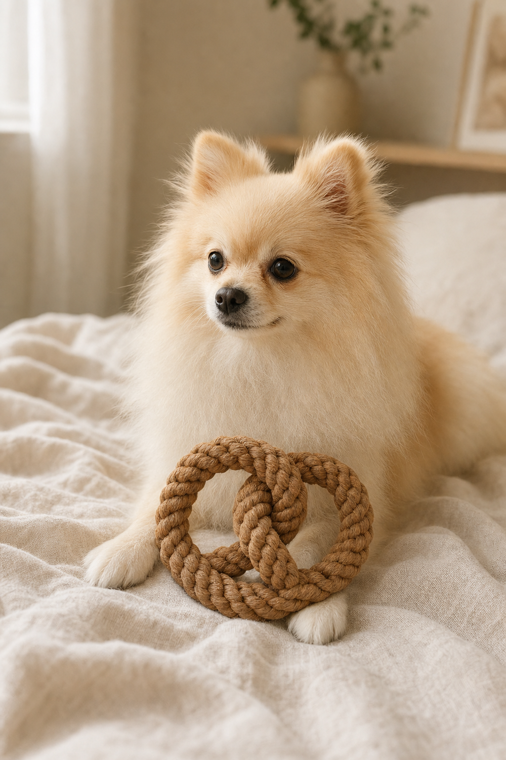 Monli Pet Toys - Handcrafted Pretzel Pet Toy Sustainable Chew Toy