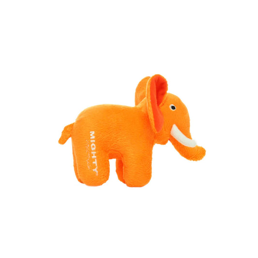 Mighty Jr Safari Elephant - Orange, Plush, Squeaky Dog Toy