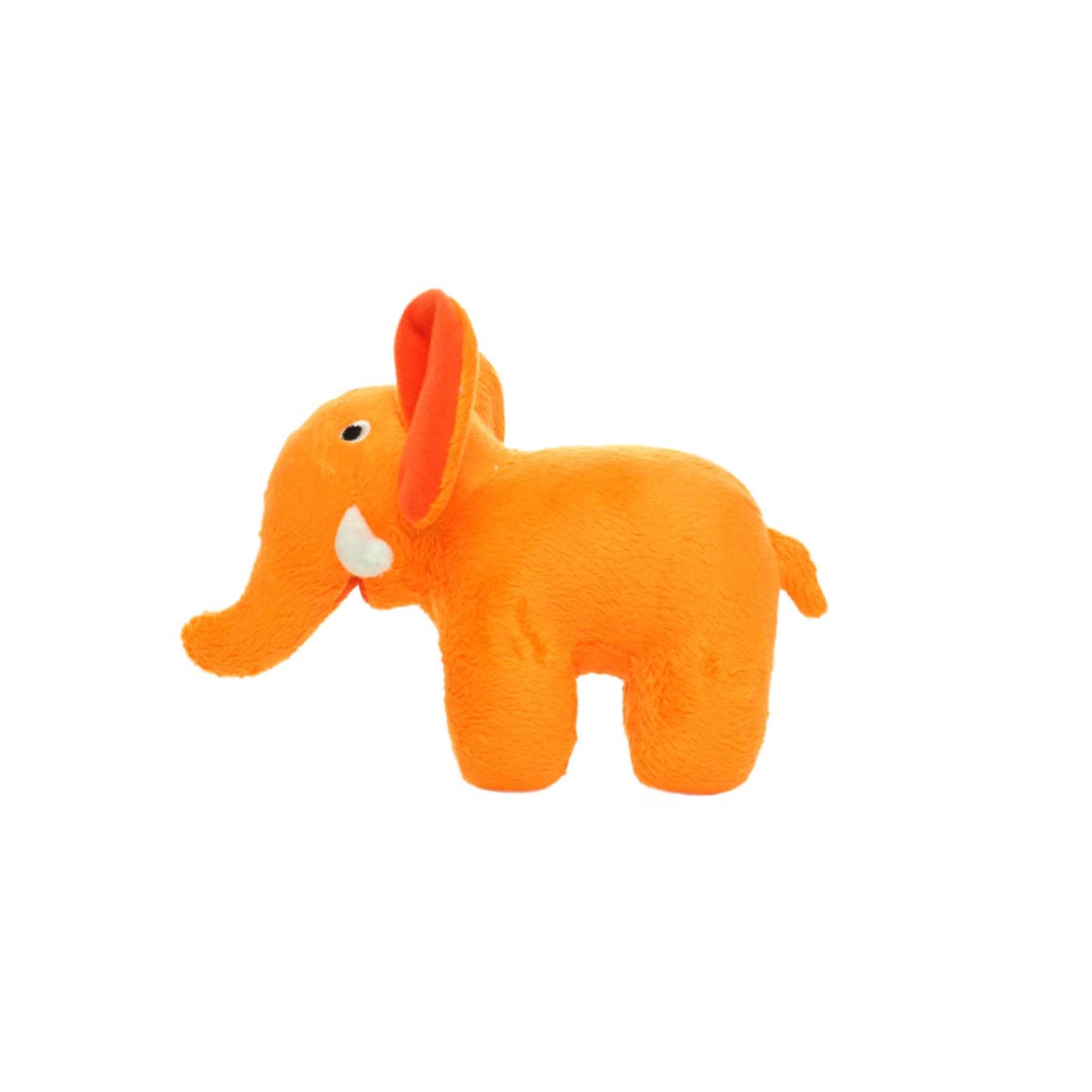 Mighty Jr Safari Elephant - Orange, Plush, Squeaky Dog Toy