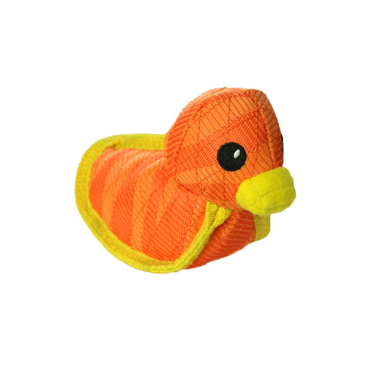 DuraForce Duck Tiger - Orange, Durable, Squeaky Dog Toy