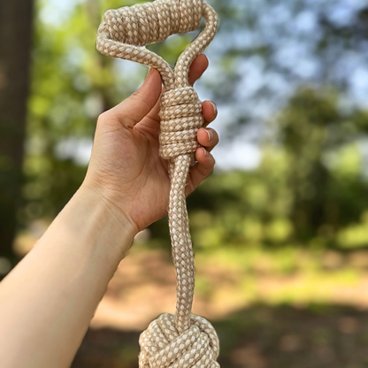 Monli Pet Toys - Forest Knot Hemp Rope Tug Toy with Handle | Handcraft