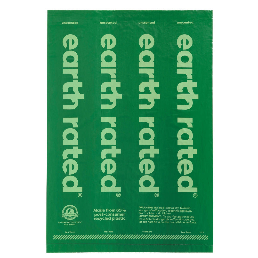 Earth Rated - Unscented Poop Bags 120ct on 8 Refill Rolls