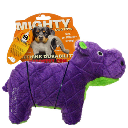 Mighty Safari Hippo - Purple, Plush, Squeaky Dog Toy