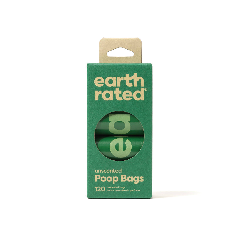 Earth Rated - Unscented Poop Bags 120ct on 8 Refill Rolls