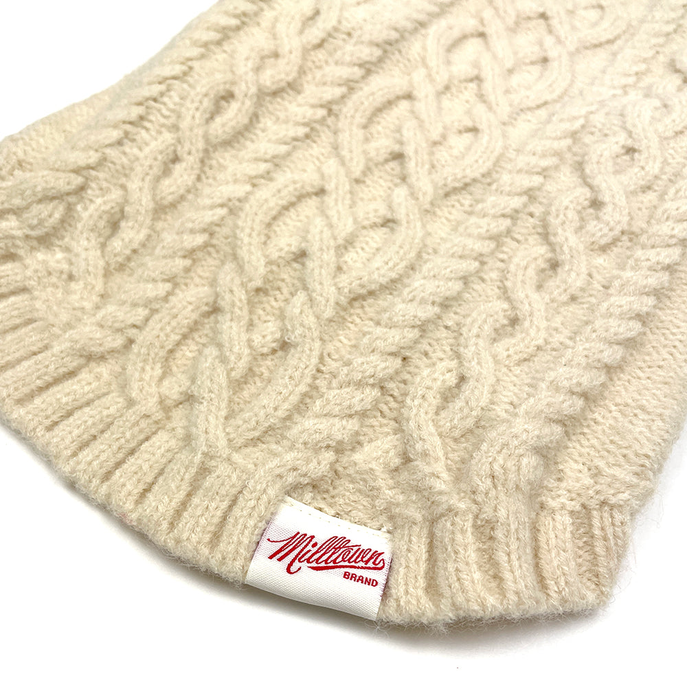 Essential Cable Knit Dog Sweater – Soft & Stretchy Acrylic - Cream