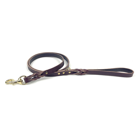 Auburn Lake Country Braided Leather Leash - Burgundy