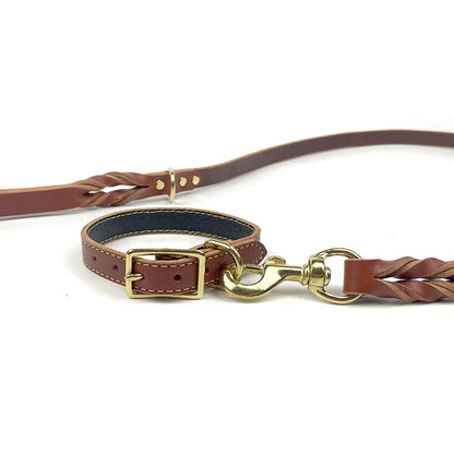 Auburn Lake Country Stitched Leather Collar - Tan