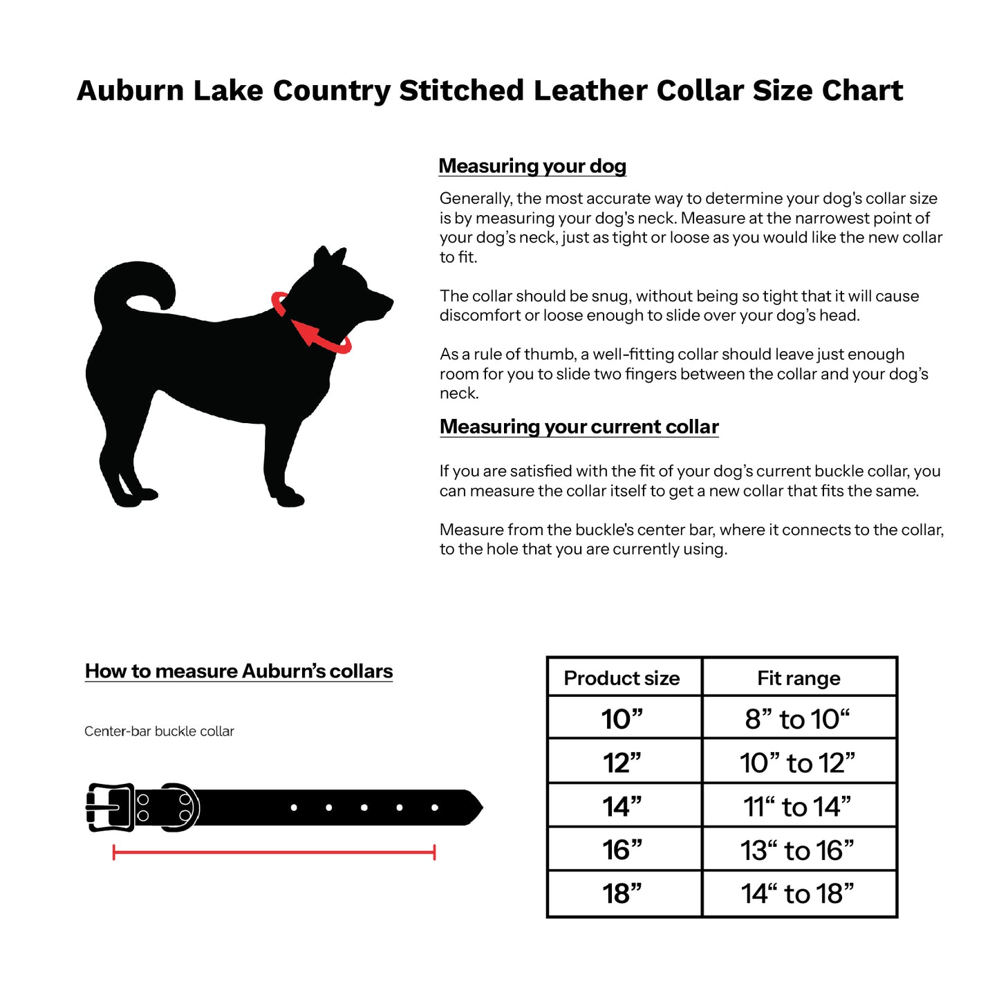 Auburn Lake Country Stitched Leather Collar - Tan