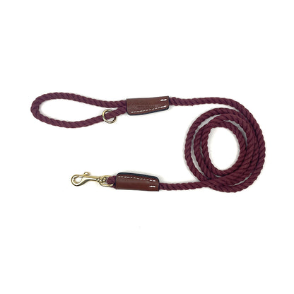 Auburn Dog Cotton Rope Leash - Maroon