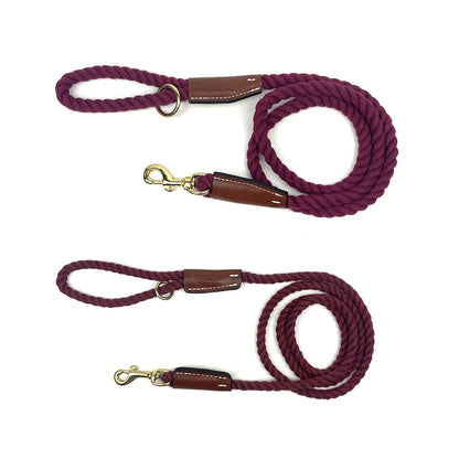 Auburn Dog Cotton Rope Leash - Maroon