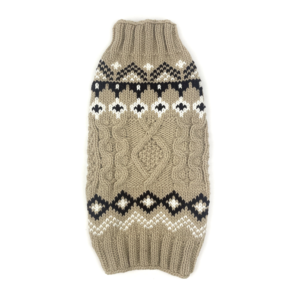 Chilly Dog Sweater - Sandy Canble Knit