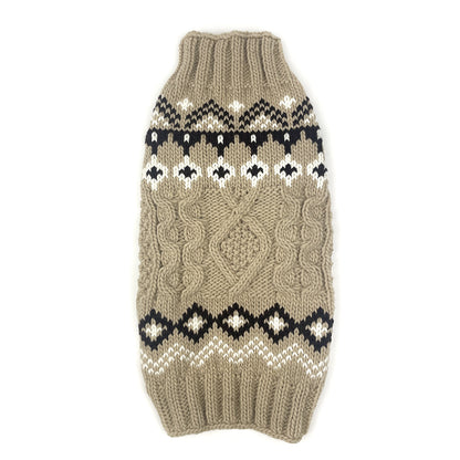 Chilly Dog Sweater - Sandy Canble Knit