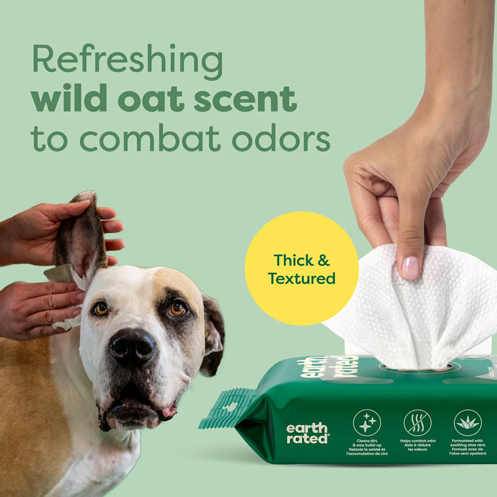 Earth Rated - Dog Ear Cleansing Wipes 60ct